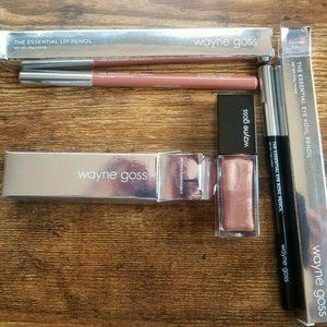 Wayne Goss Chrysanthemum high shin gloss Vintage Pink Lipliner Obsidian eyeliner